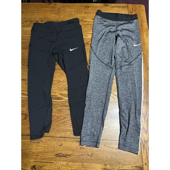 Nike Pants -2 Small Womens Gray, Black  Leggings Stretch L86 - Picture 1 of 12